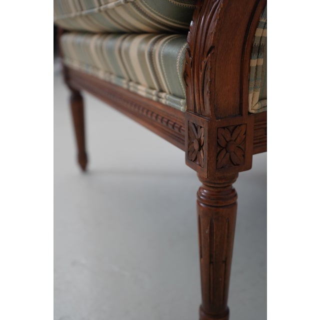 Pair of Stickley Cherry Louis XVI Bergere Armchairs For Sale - Image 14 of 18
