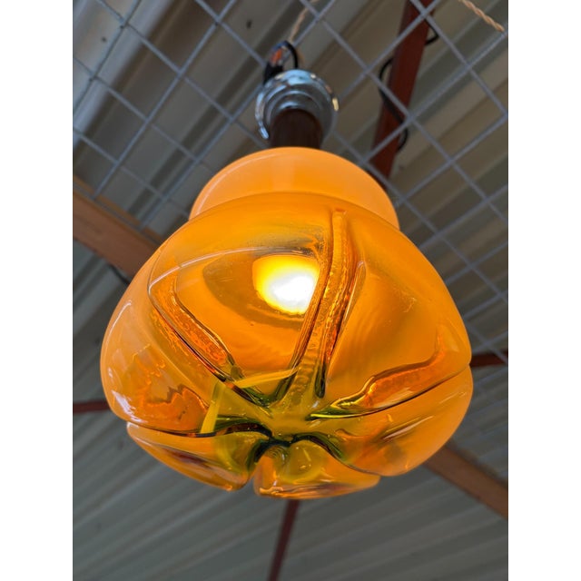 Amber Colored Murano Glass Ceiling Lamp, Italy, 1960s For Sale - Image 12 of 14