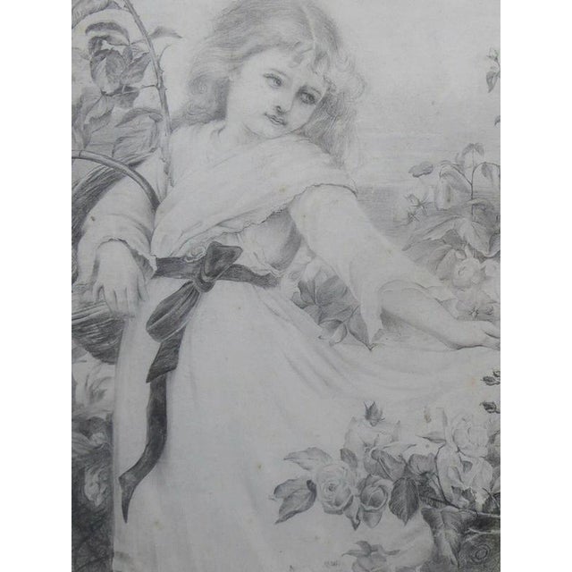 Margaret Faulkner, Portrait of a Young Girl, Pencil, 1895 Material: Pencil on paper A finely executed Victorian pencil...