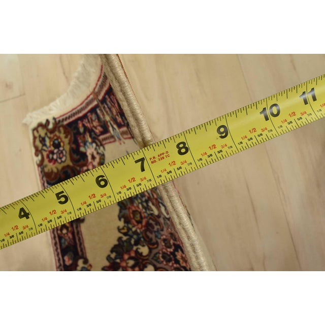 Sarouk Rug 1’6” X 1’9” Ivory Wool Vintage Traditional Hand-Knotted Carpet For Sale - Image 4 of 5
