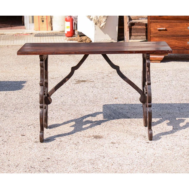 Goat-Shaped Side Table with Lyre-Shaped Feet in Solid Walnut For Sale - Image 11 of 18