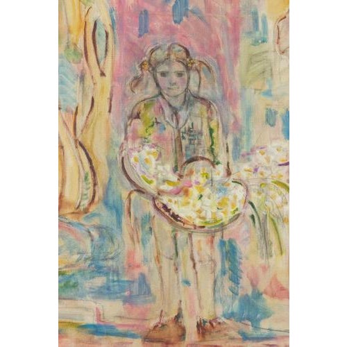 Oil on board realized by sirio pellegrini in 1976. Hand signed and dated lower left includes a wooden frame realized by...