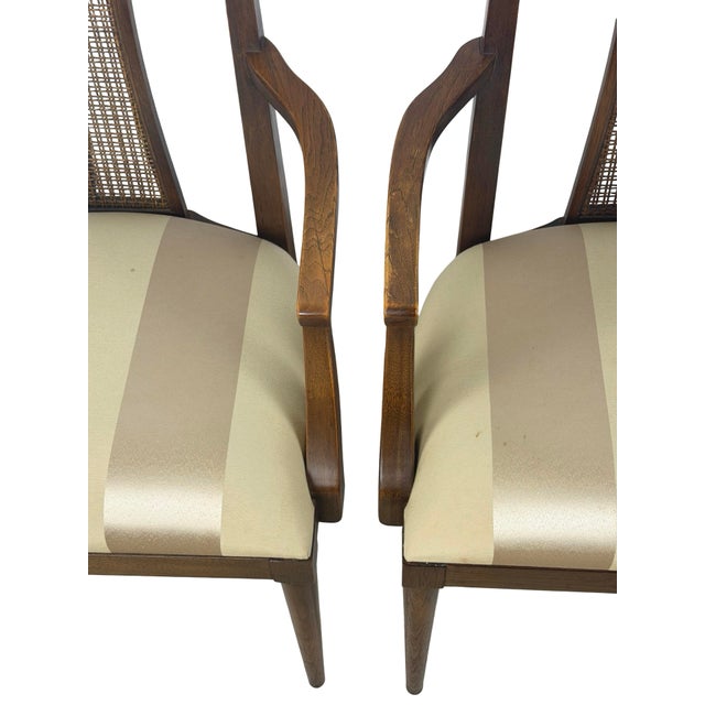 Pair of Mid-Century High-Back Cane Dining Armchairs, Stamped Denmark For Sale In Philadelphia - Image 6 of 18