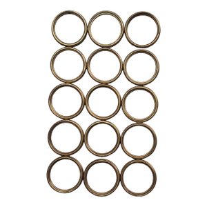 Vintage Solid Brass Curtain Rings- Set of 15 Mid - Century Hardware