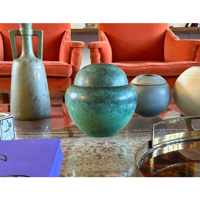 Art Deco Green Vase / Potiche Ikora Series, Paul Haustein, WMF Germany Ca. 1925 For Sale - Image 11 of 13
