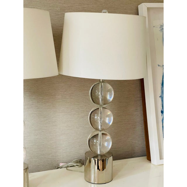 Chrome Carl Springer Style Mid-Century Modern Glass Globes Lamps For Sale - Image 8 of 8