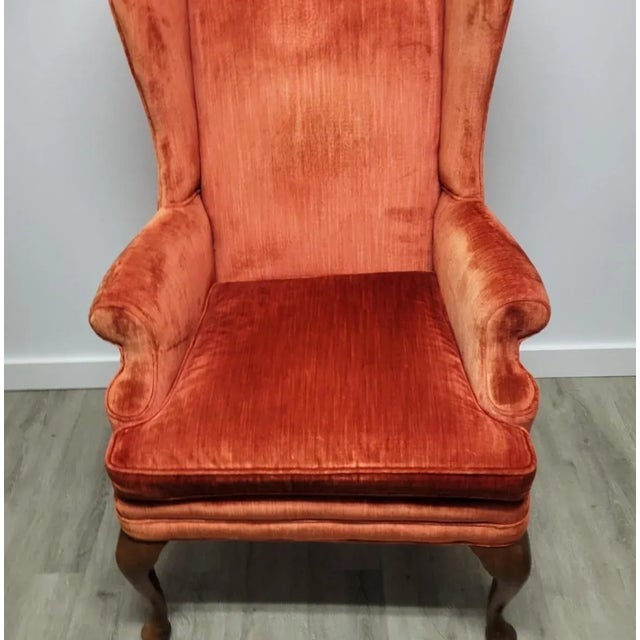 Queen Anne Wingback Chair by Walker For Sale - Image 4 of 8