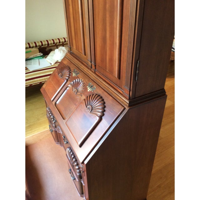 Chestnut 1980s Maddox Solid Cherry Wood Secretary Desk - 2 Pieces For Sale - Image 8 of 12