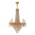 Antique Italian Neoclassical Crystal Chandelier Brass Original Wooden Sockets For Sale
