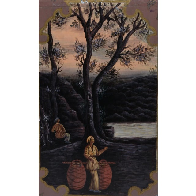 Vintage Hand-Painted English-Style Chinese Export Tea Caddy Table Lamp - a Pair For Sale - Image 9 of 12