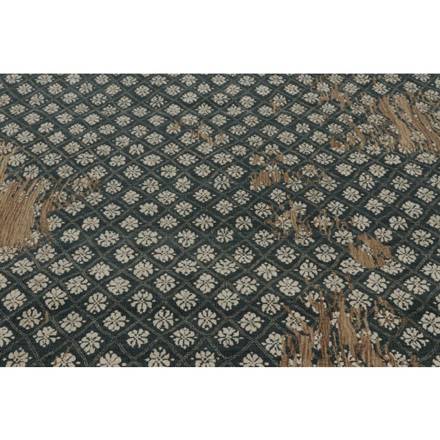 Rug & Kilim Rug & Kilim’s Modern Rug With Bold, Layered Abstract Floral Design in Deep Blue For Sale - Image 4 of 8