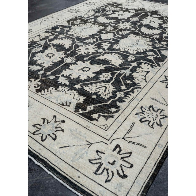 Black Oushak Rug 9'9" x 13'7" For Sale - Image 8 of 8