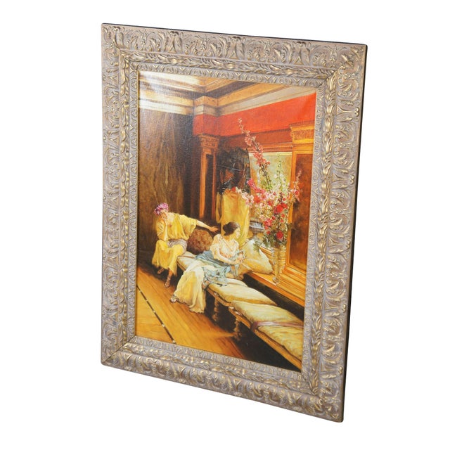 Classical Roman Mid 20th Century Vain Courtship Classical Oil Painting After Sir Lawrence Alma-Tadema For Sale - Image 3 of 12