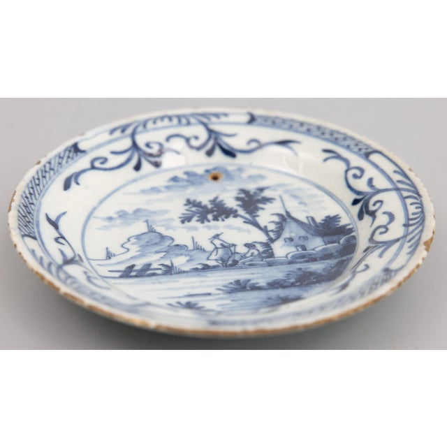 Blue 18th Century Petite Dutch Delft Faience Chinoiserie Plates - a Pair For Sale - Image 8 of 9