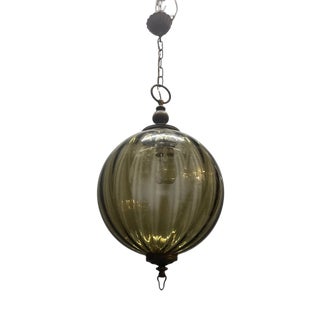 Bronze and Olive Green Murano Glass Pendant Light, 1960s For Sale