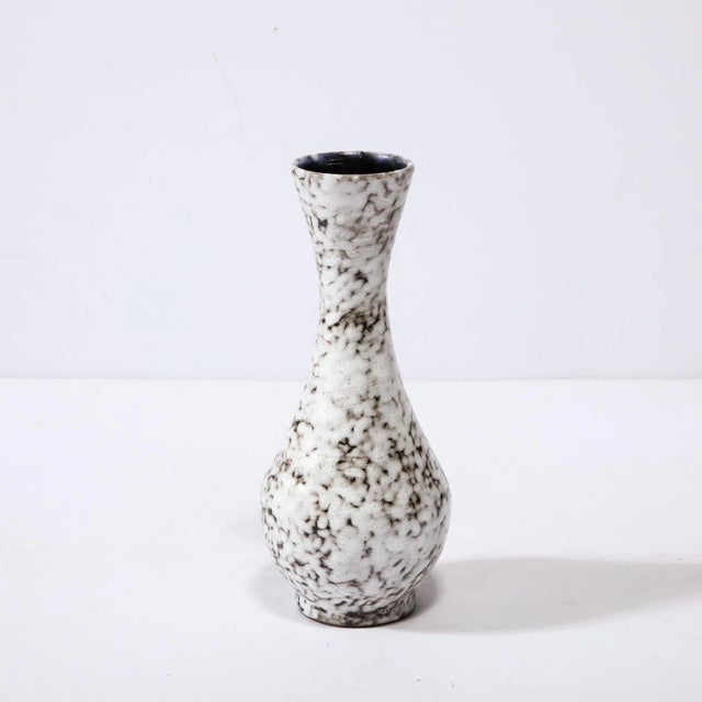 Mid-Century Modernist White and Earth Toned Ceramic Vase For Sale - Image 12 of 13