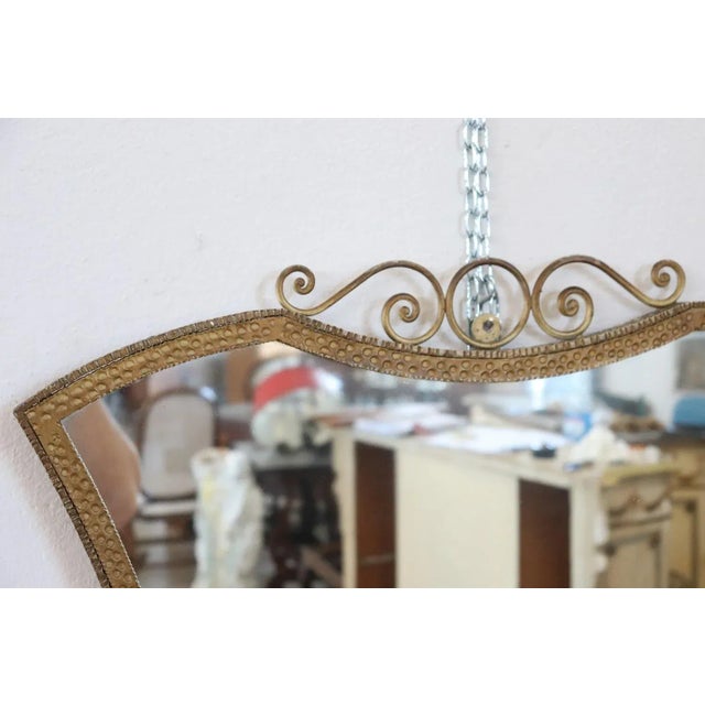 Vintage Gilded Iron Wall Mirror, 1950s For Sale - Image 6 of 11