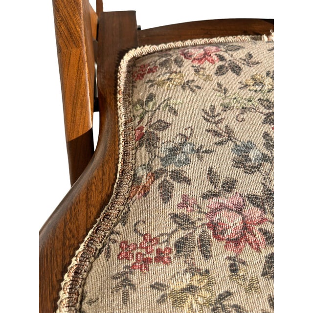 Early 20th Century Carved Walnut & Upholstered Folding Rocking Chair ...