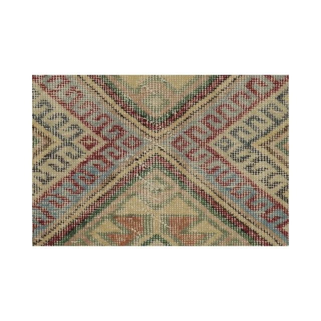 Rug & Kilim Vintage Zeki Müren Rug in Polychromatic Geometric Pattern, by Rug & Kilim For Sale - Image 4 of 7