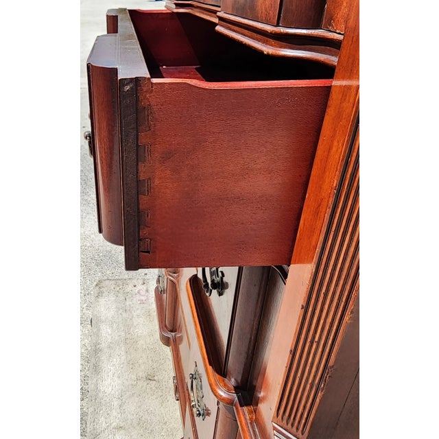 Antique Georgian Flame Mahogany Block Front Highboy Dresser For Sale - Image 12 of 18