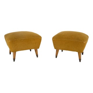 Mid-Century Italian Ottomans in the style of Gio Ponti, Italy, 1950s, Set of 2 For Sale
