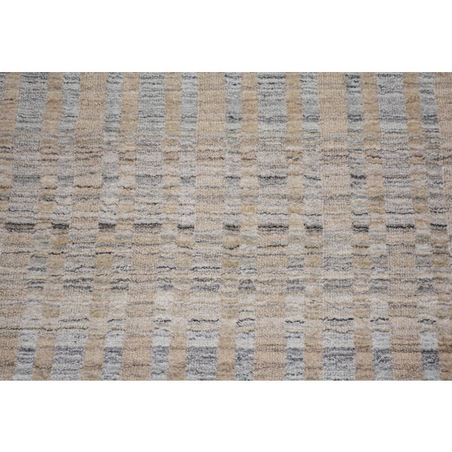 1960s 1960s Indian Handloom Wool/Bamboo Rug, 8'x10' For Sale - Image 5 of 6