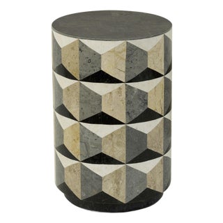 Fossil Stone Occasional Table, Charcoal, Small - Milano Collection by Oggetti For Sale