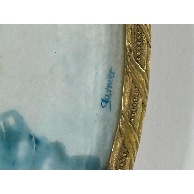 Early 20th Century Antique Miniature Portrait Painting of Young Maiden signed Garnier For Sale - Image 5 of 9