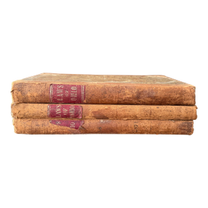 Set of Three (3) 1874 Ohio Law Books Antique Leather Bound Decorative Stack