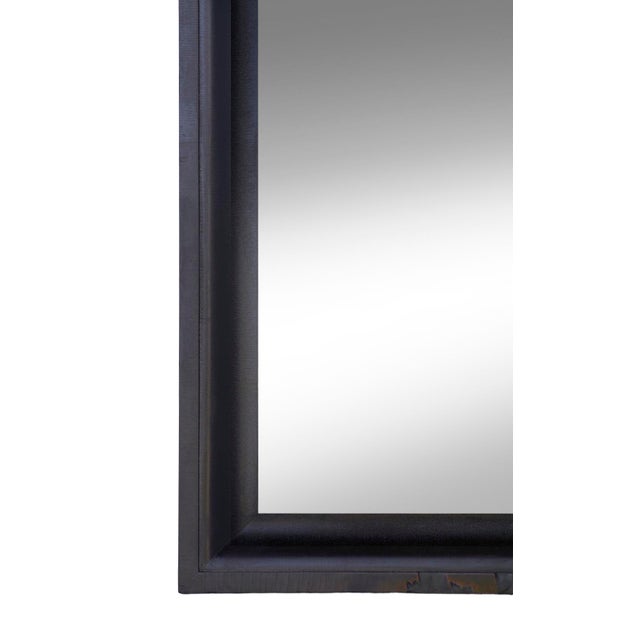 Black Ebonized Empire Period Antique Mahogany Mirror/Original Back For Sale - Image 8 of 12
