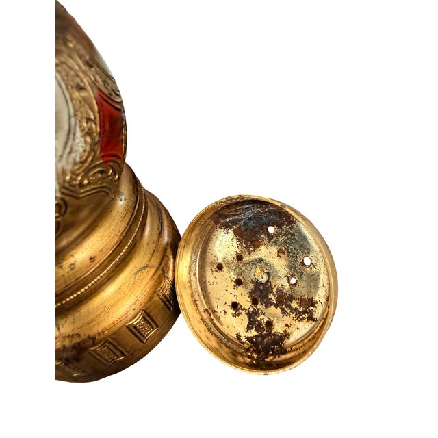 Vintage Italian Baroque Revival Gilt Salt Shaker and Pepper Mill For Sale - Image 10 of 11