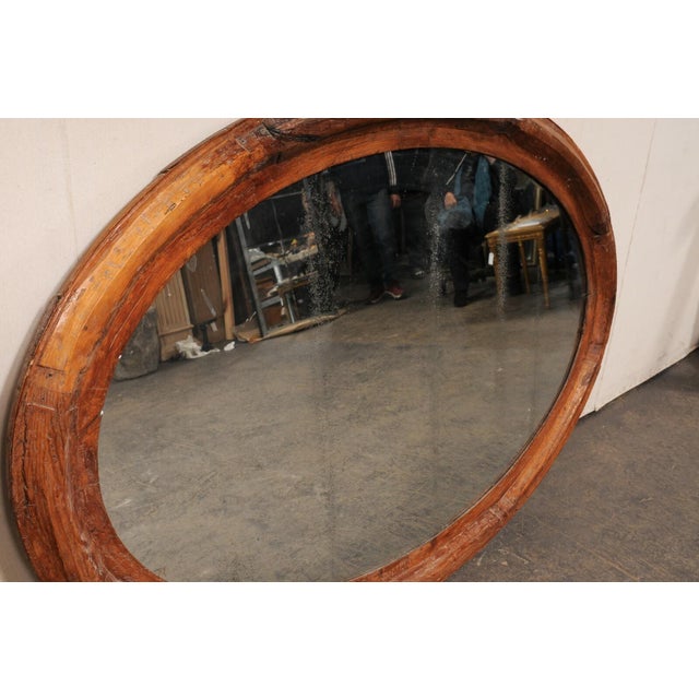 Brown Early 20th Century Italian Oval Mirror For Sale - Image 8 of 12