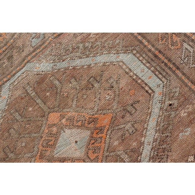 Colorful Turkish Kars Runner in Softer Tones With Tribal and Geometric Motifs 3'9 X 10'9 For Sale - Image 10 of 10