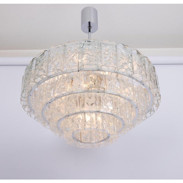 Large Ice Glass Tubes Chandelier by Doria, Germany, 1960s For Sale - Image 6 of 16