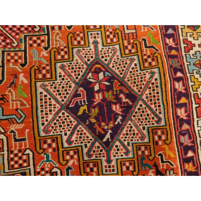 Vintage Persian Flatwoven Sumac Rug For Sale - Image 9 of 13