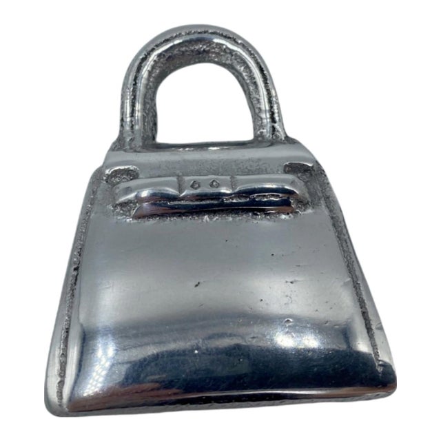 Vintage Silverplate Handbag Purse Paperweight Miniature Mini For Sale - Image 9 of 12