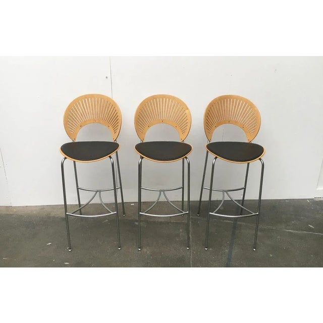 Nanna Ditzel Danish Trinidad Bar Stools and Table by Nanna Ditzel for Fredericia, 1990s, Set of 4 For Sale - Image 4 of 18