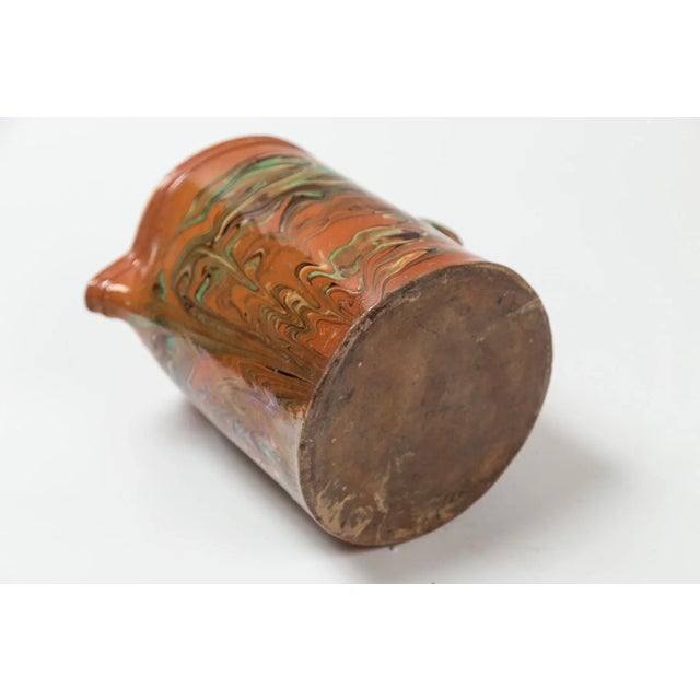 Antique Large Jaspé Pottery Pitcher, Late 19th Century, France For Sale - Image 9 of 9