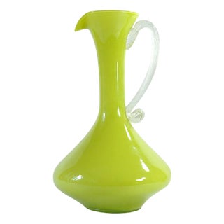 Italian Lemon Glass Vase from Empoli, 1960s For Sale