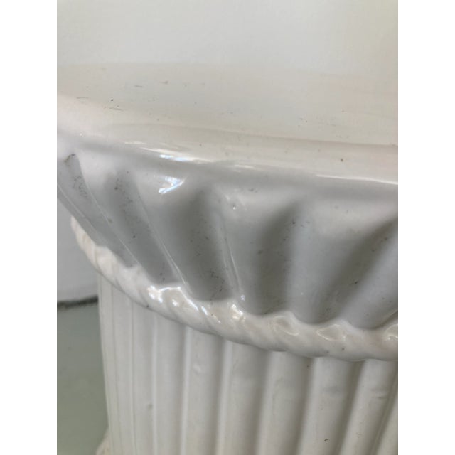 Ceramic White Glazed Ceramic Garden Seat For Sale - Image 7 of 10