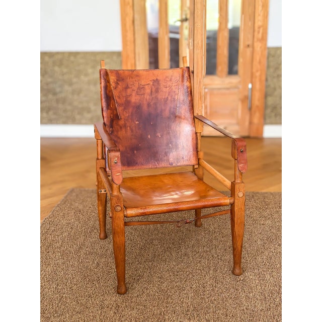 Cognac Leather Safari Chair by by Wilhelm Kienzle, 1950s For Sale - Image 17 of 17