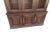 Impressive vintage display cabinet by Henredon featuring a rich wood finish, burl-wood door panels, decorative brass...