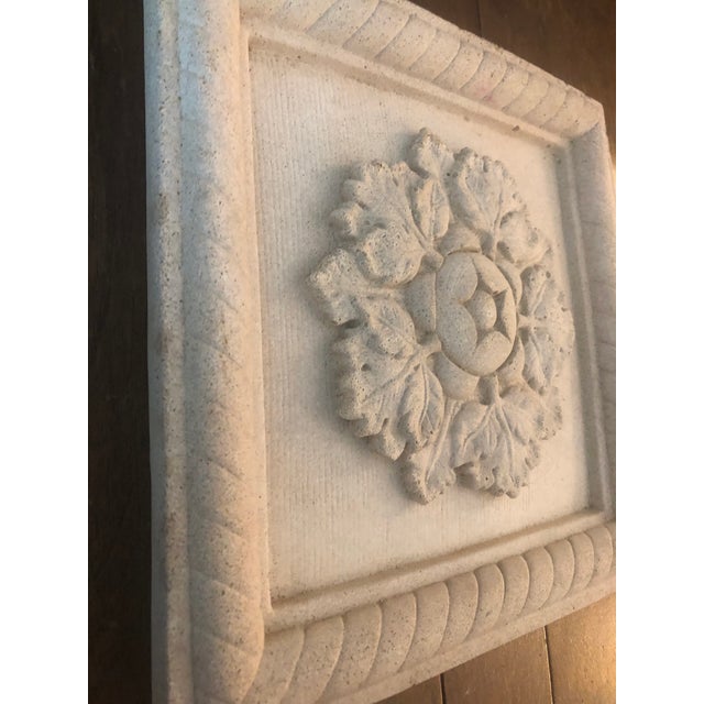 Vintage Floral Concrete Wall Plaques - A Pair For Sale - Image 9 of 10