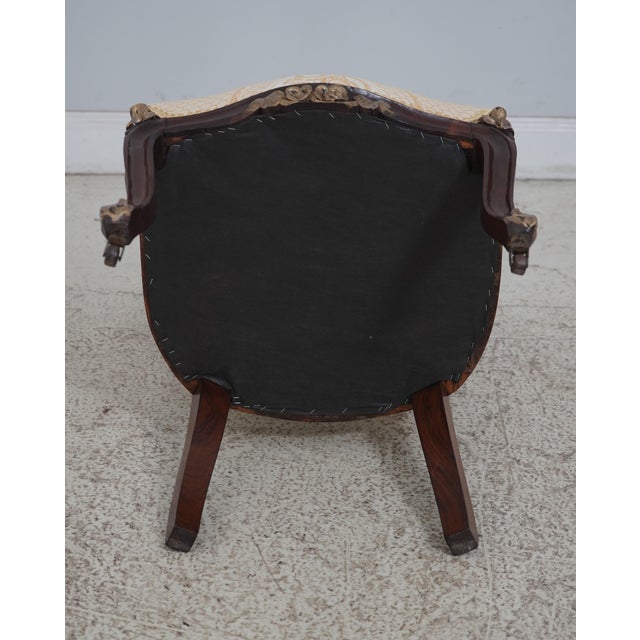 Pair Antique French Victorian Upholstered Parlor Chairs For Sale - Image 12 of 12