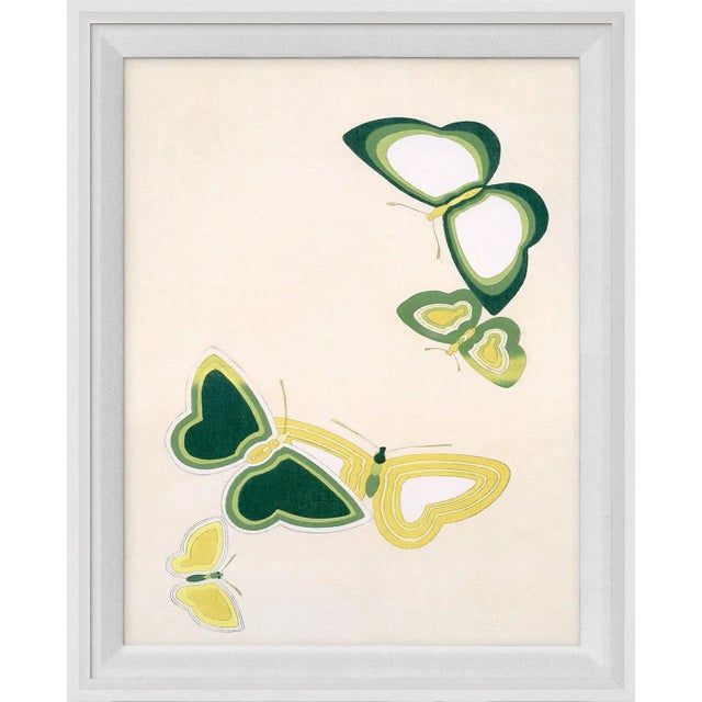 Mounted on deep panels, the detail and design of these antique, Japanese butterfly prints are mesmerizing en masse or apart.