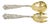 Vintage Italian Baroque Style Epns Silver & Gold Plated Serving Spoon & Fork Set For Sale