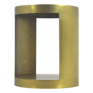 Late 20th Century Custom Made Cylindrical Side Table For Sale