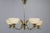 Art Deco Brass Chandelier with Cream Opaline Glass, Czechoslovakia, 1930s For Sale - Image 3 of 12