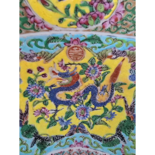 Chinese Antique Chinese Porcelain Large Yellow Dragon Bowl For Sale - Image 3 of 16