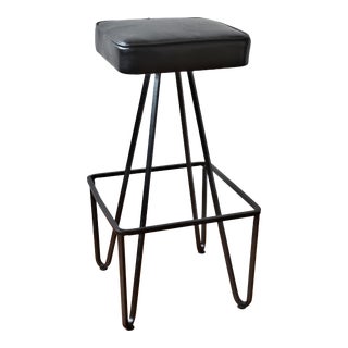 Mid-Century Modern Frederick Weinberg Style Iron Bar Stool For Sale
